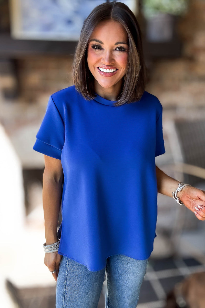 2 Hearts Blue Luxe Modal Top