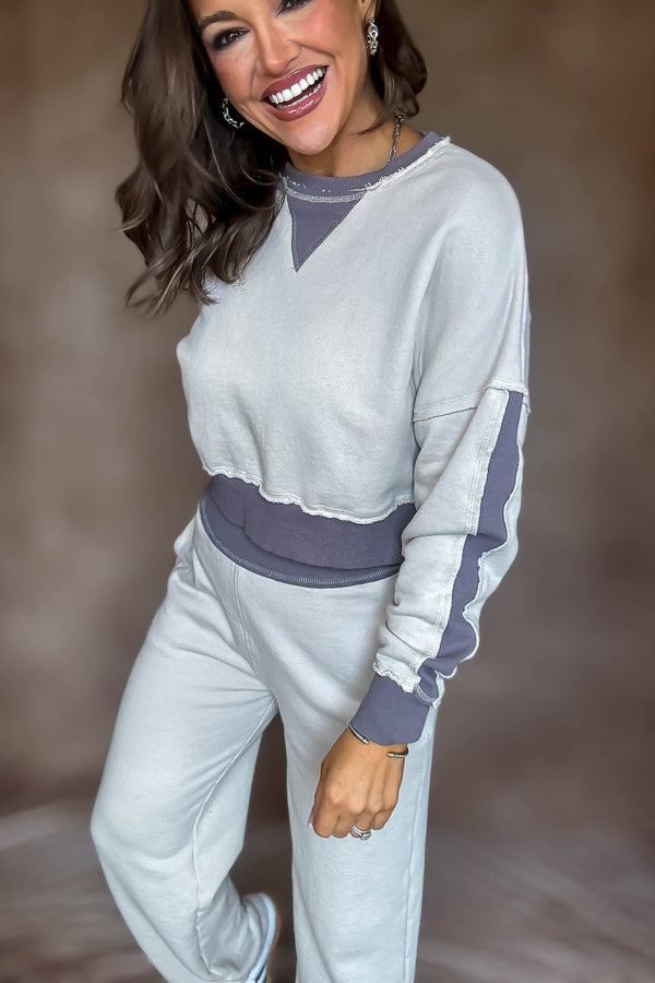 Washed Color Block Top