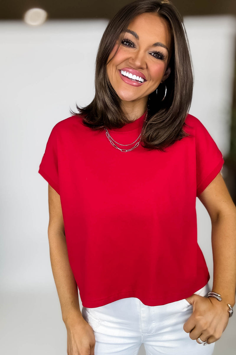 Premium Cotton Ruby Relaxed Crop Tee