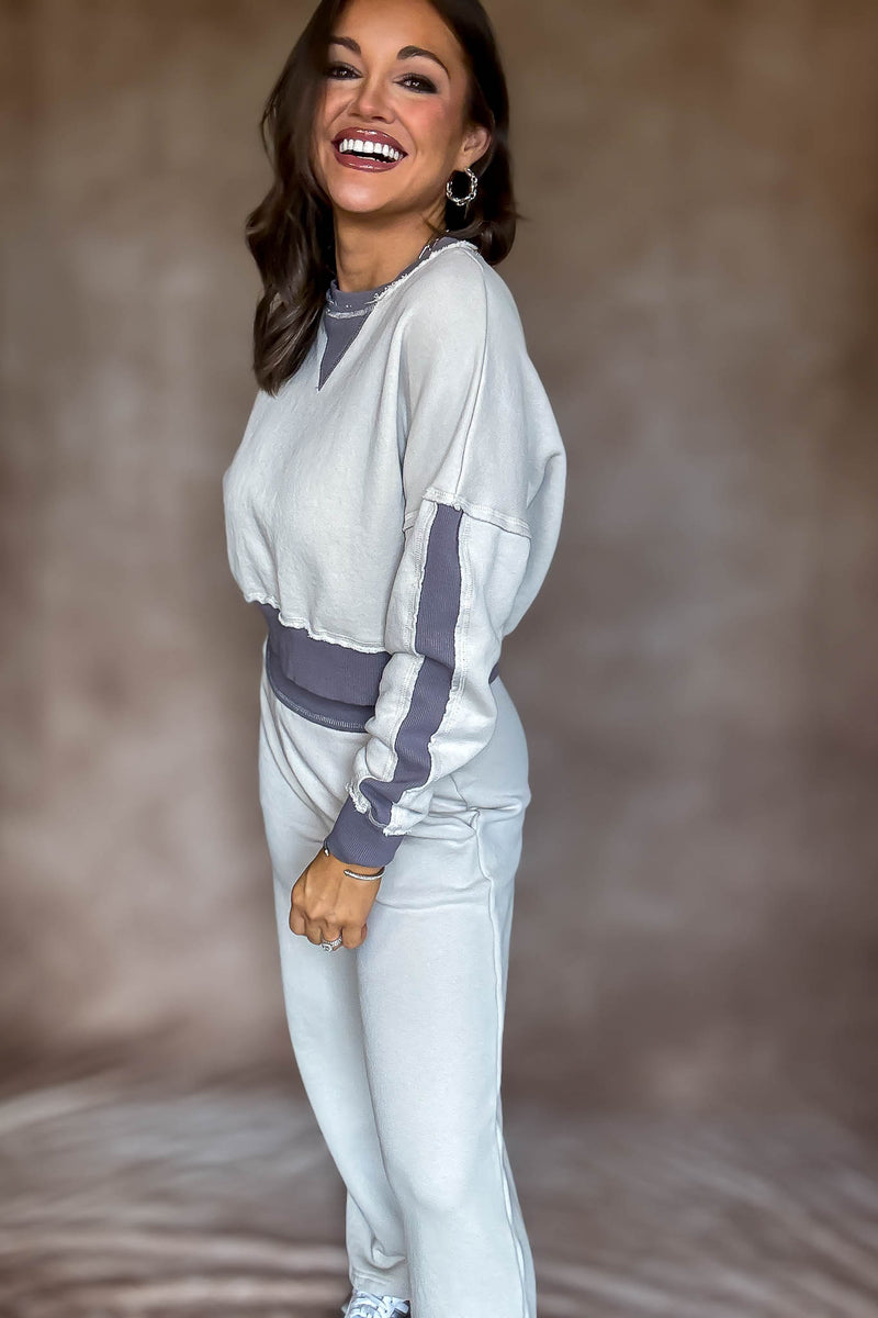 Washed Color Block Top