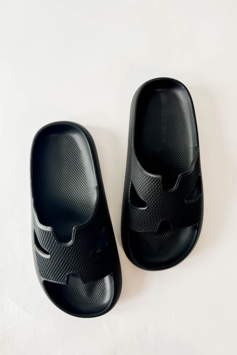Wild Diva Black Slide Sandal