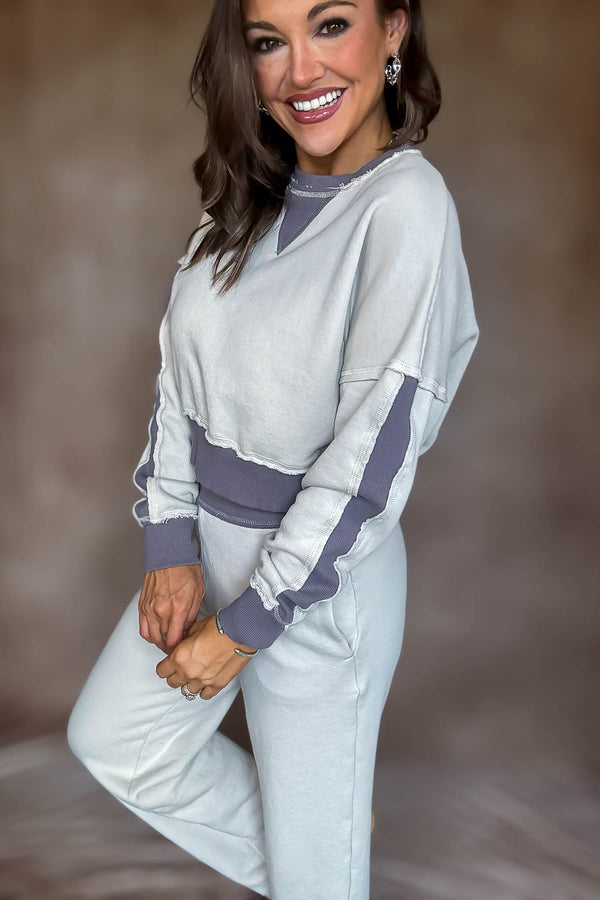 Washed Color Block Top