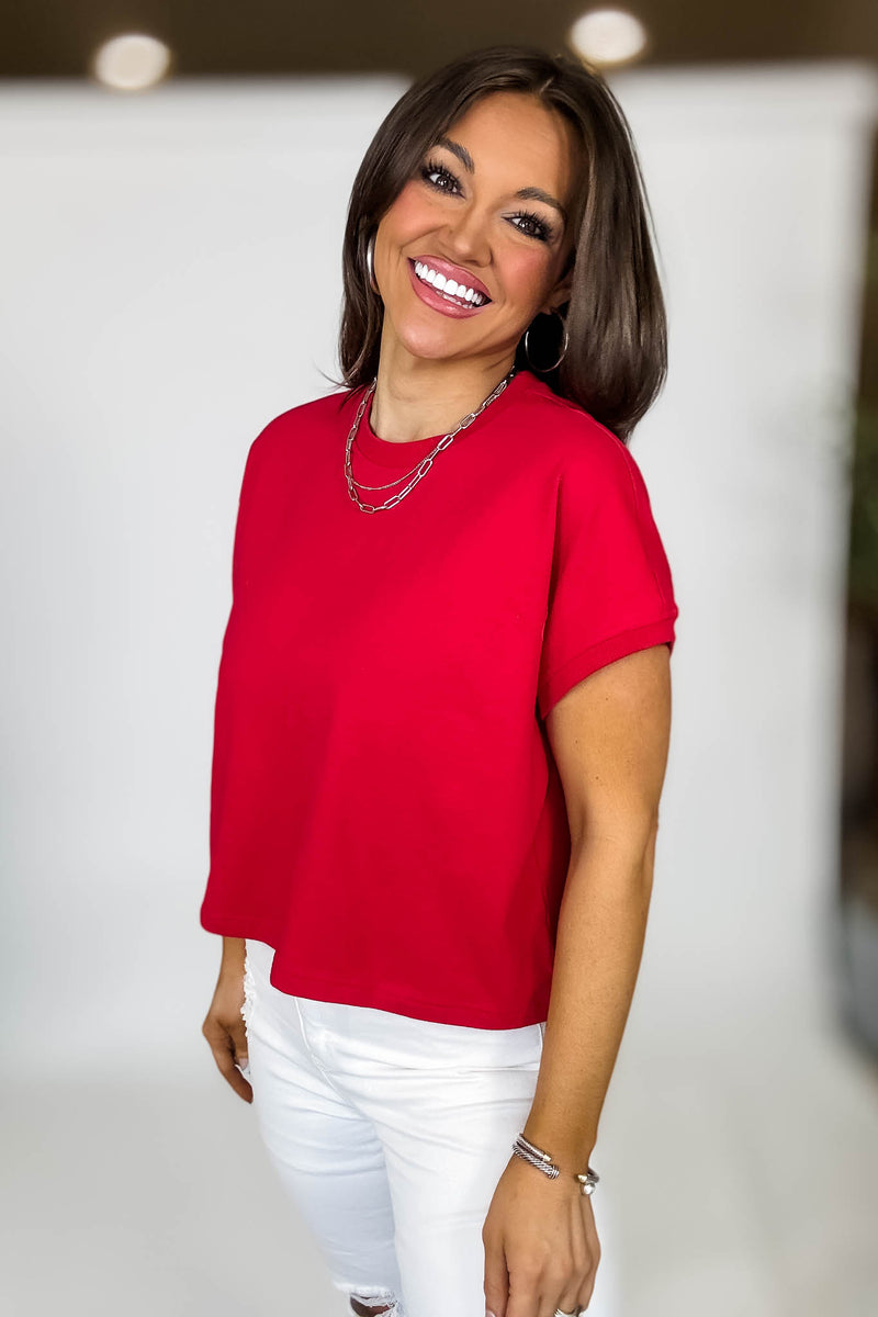 Premium Cotton Ruby Relaxed Crop Tee