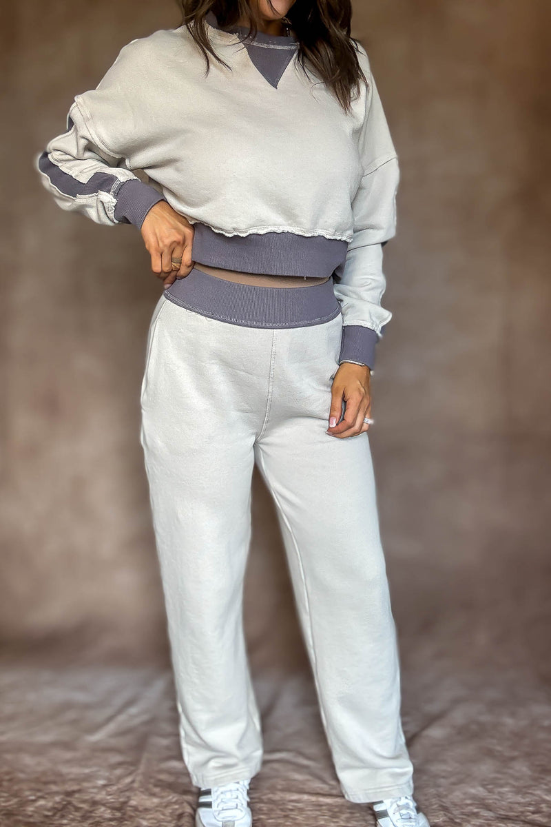 Washed Color Block Pants