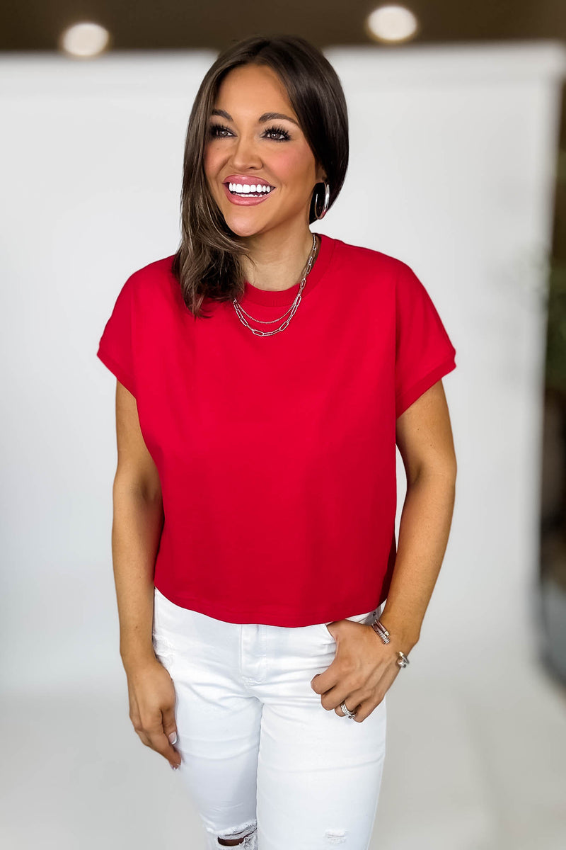 Premium Cotton Ruby Relaxed Crop Tee