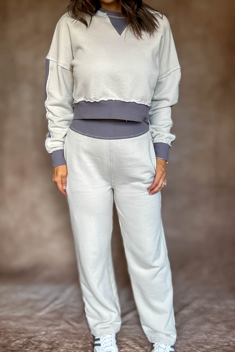Washed Color Block Pants