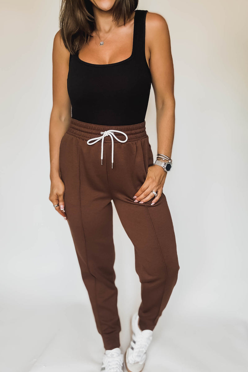 Super Soft Scuba Brown Sweatpants With Pockets