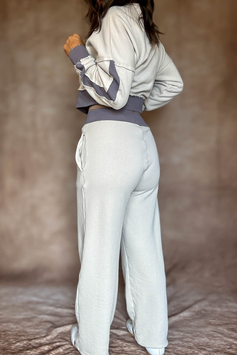 Washed Color Block Pants