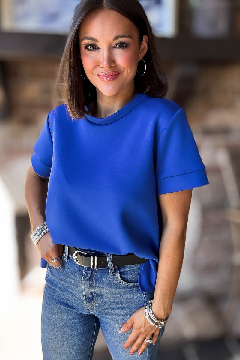 2 Hearts Blue Luxe Modal Top