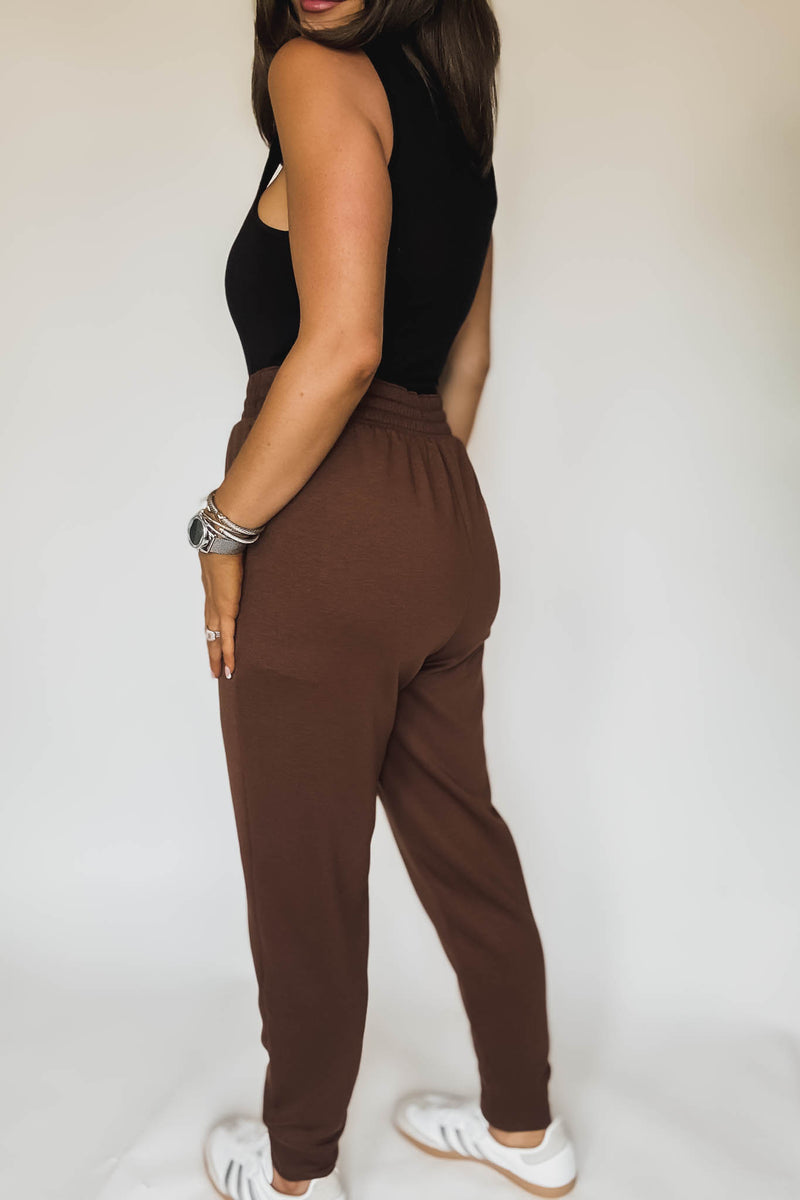 Super Soft Scuba Brown Sweatpants With Pockets