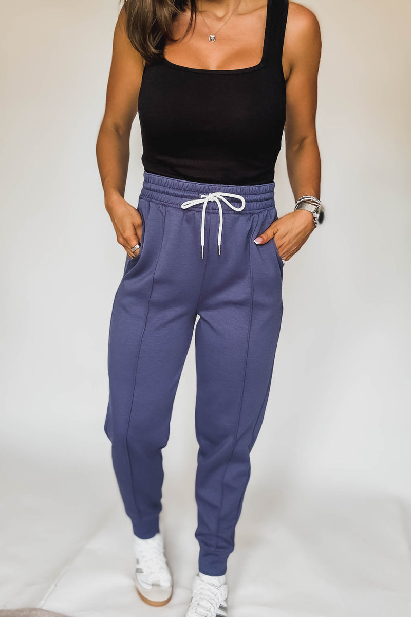 Super Soft Scuba Blue Indigo Sweatpants With Pockets