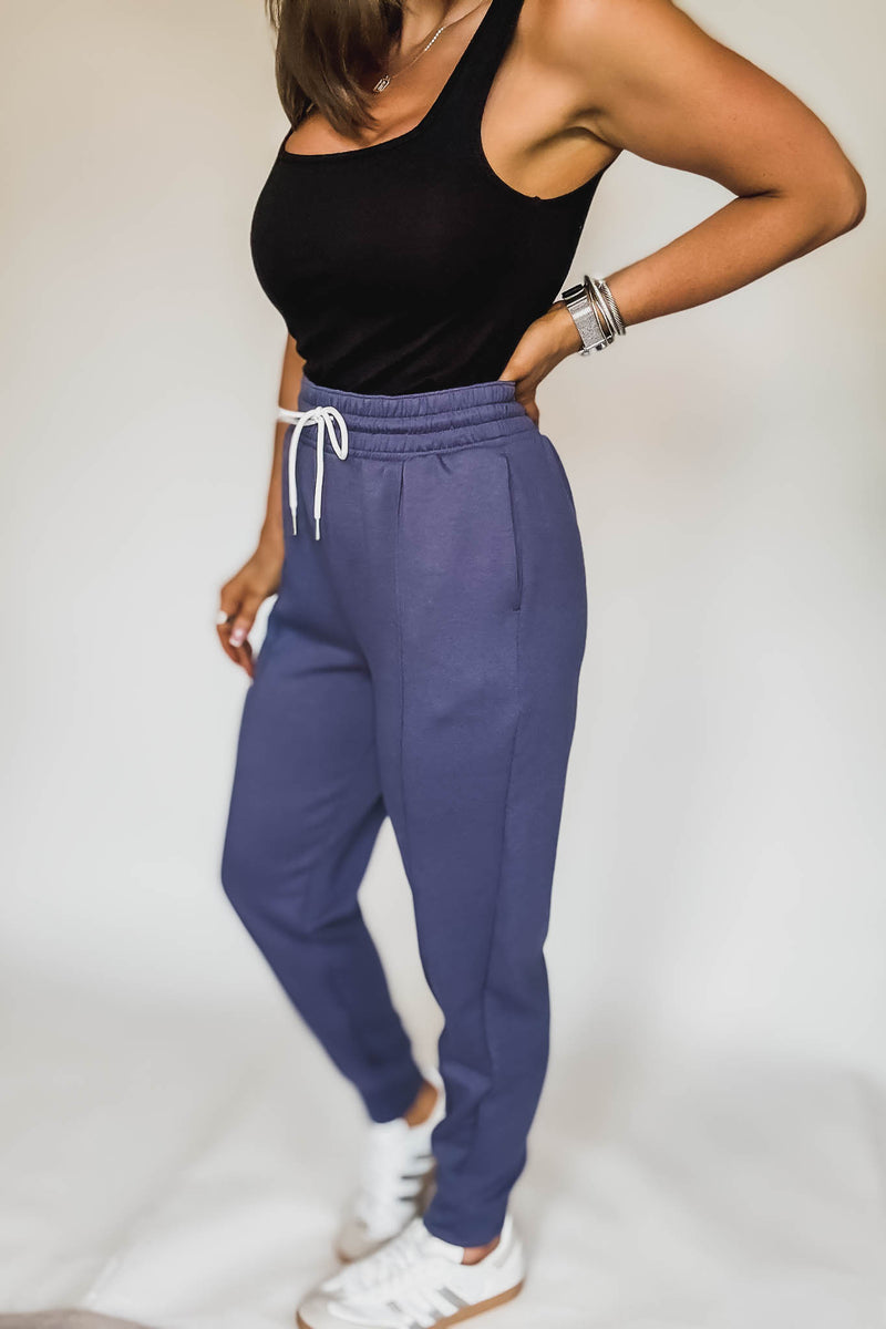 Super Soft Scuba Blue Indigo Sweatpants With Pockets
