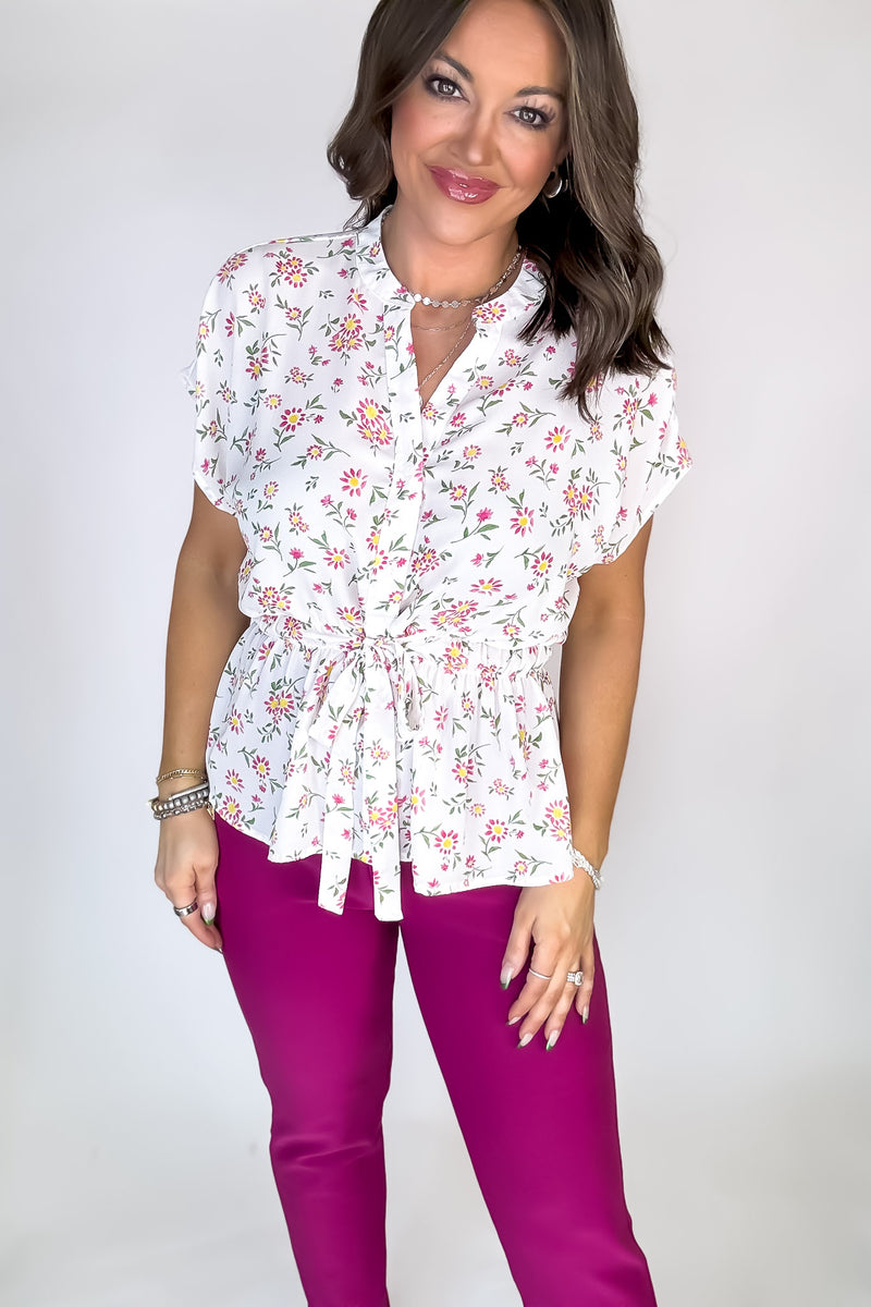 Happy Thoughts Pink Floral Top