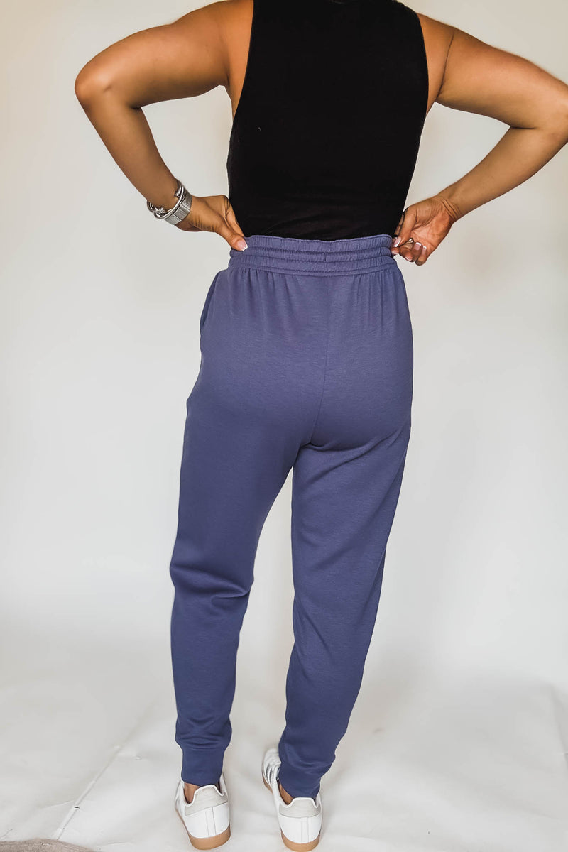 Super Soft Scuba Blue Indigo Sweatpants With Pockets