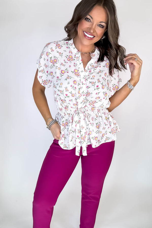 Happy Thoughts Pink Floral Top