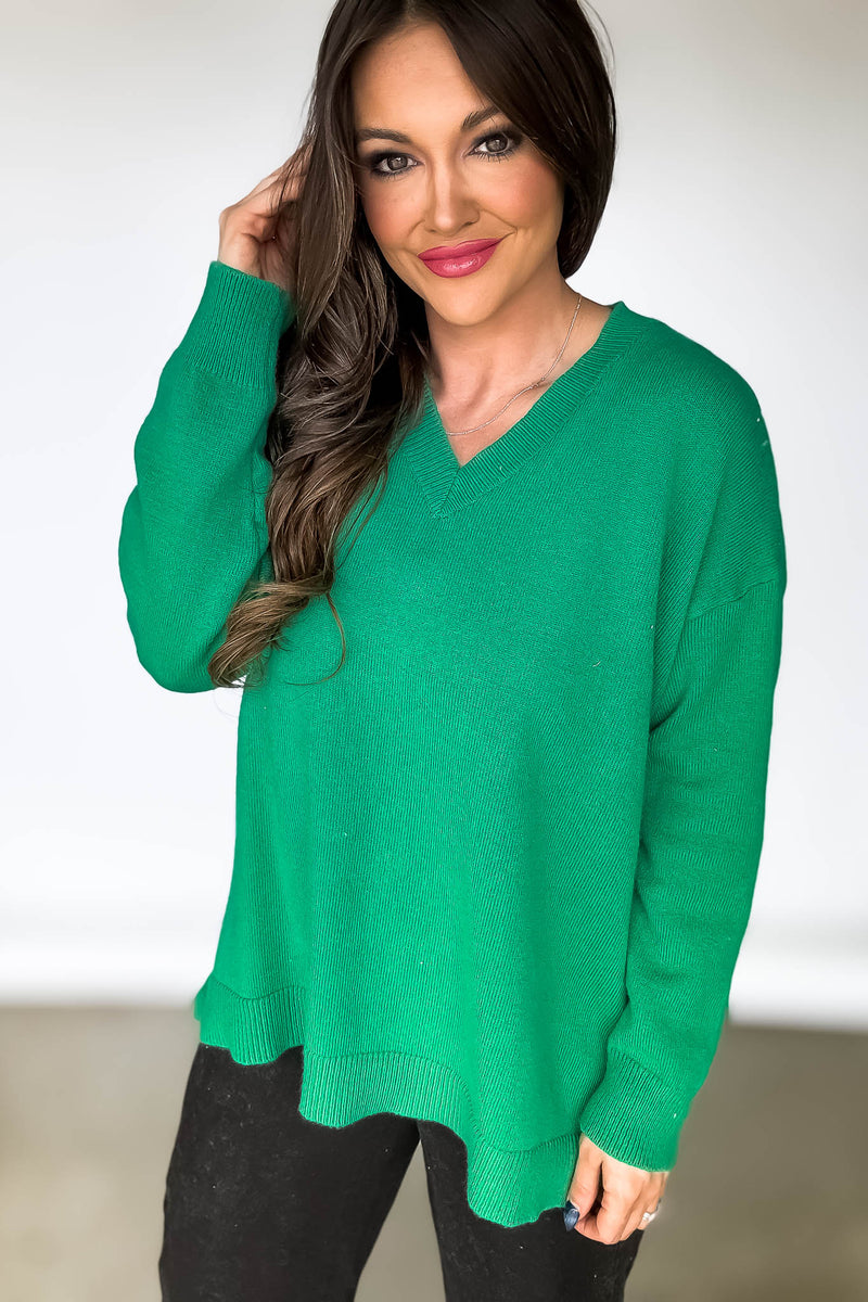 Per Usual Green Sweater