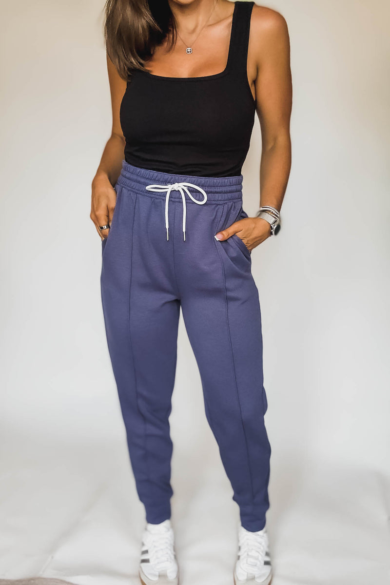 Super Soft Scuba Blue Indigo Sweatpants With Pockets
