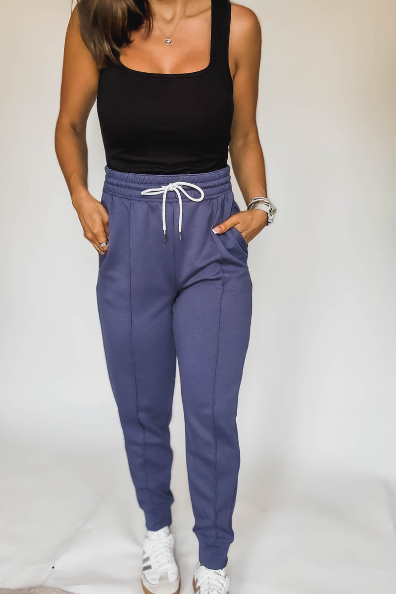 Super Soft Scuba Blue Indigo Sweatpants With Pockets