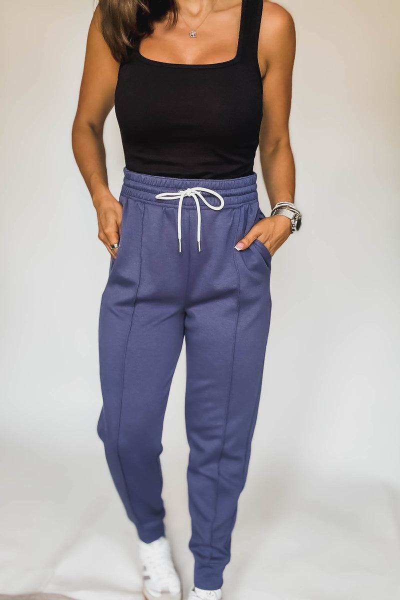 Super Soft Scuba Blue Indigo Sweatpants With Pockets