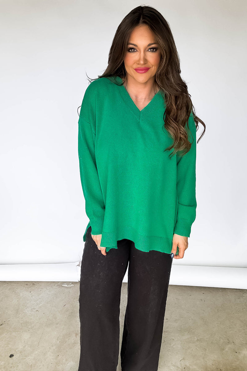 Per Usual Green Sweater