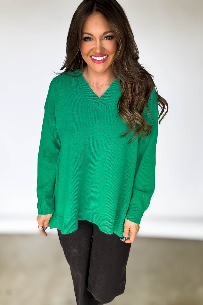 Per Usual Green Sweater