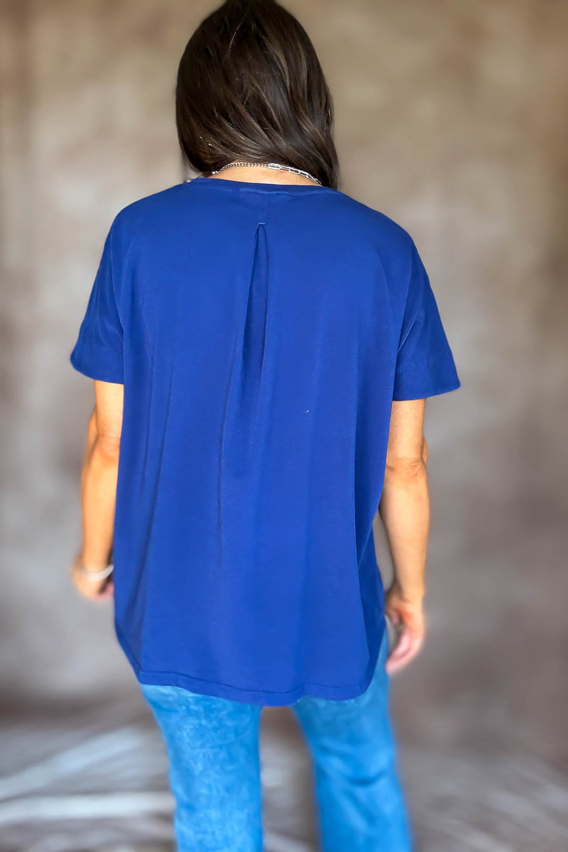 Shoreline Blue Depth Pima Cotton Slouchy Tee