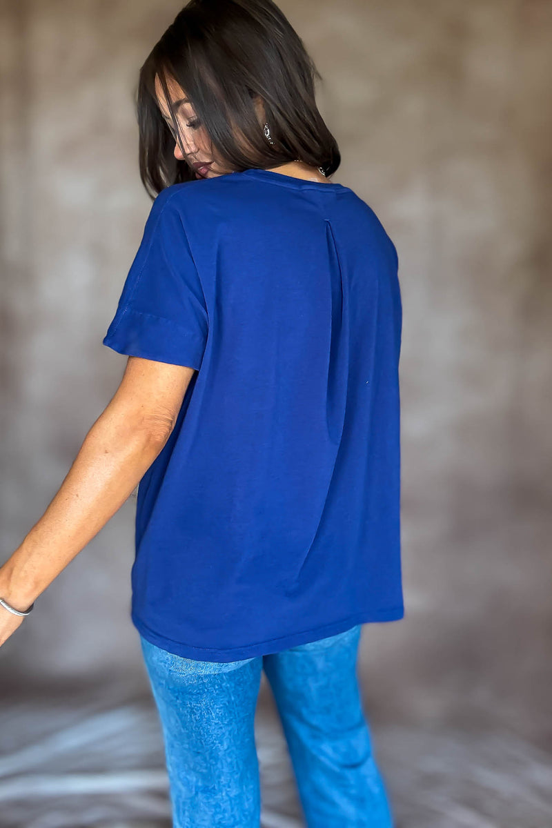 Shoreline Blue Depth Pima Cotton Slouchy Tee