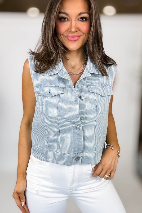 Stripe Denim Vest