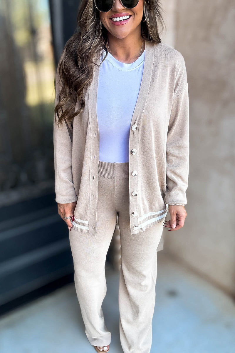Knit Beige Sweater Pants