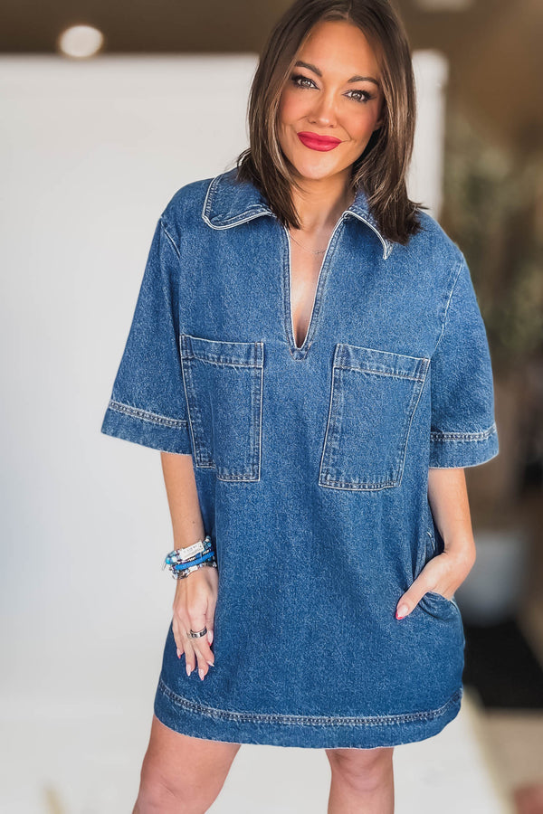 Olivaceous Ava Denim Dress