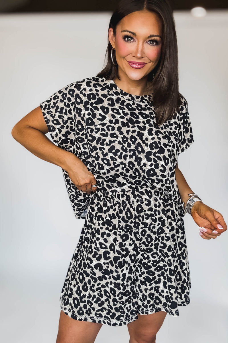 Soft Touch Leopard Knit Shorts