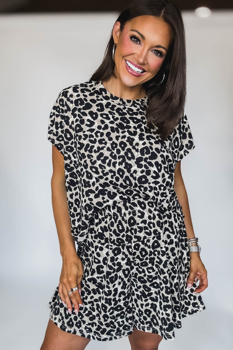 Soft Touch Leopard Knit Shorts