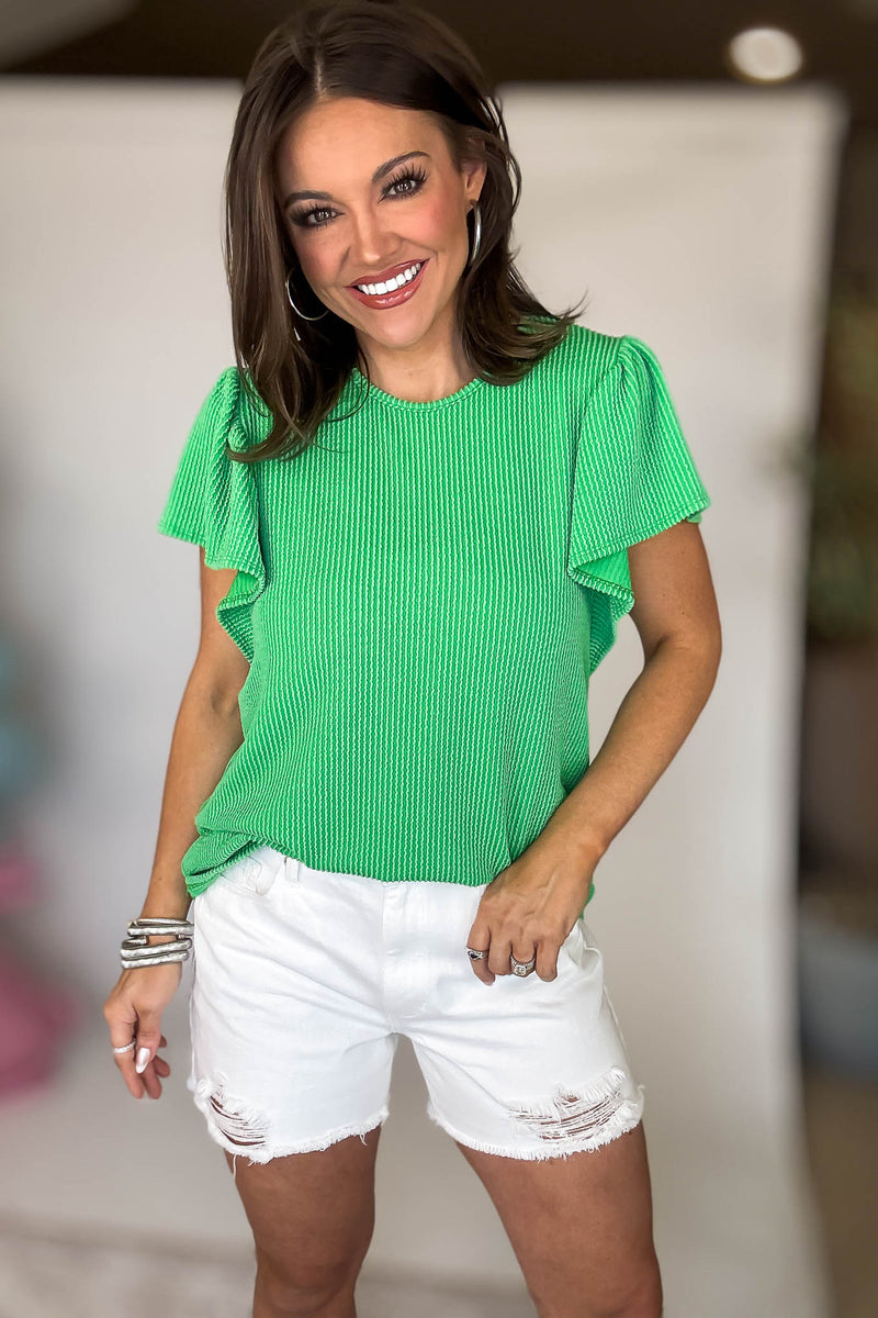 Say More Kelly Green Top