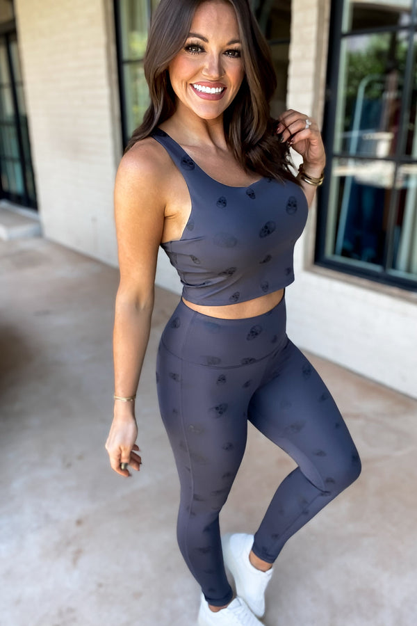 Skull Print High-Waisted Leggings