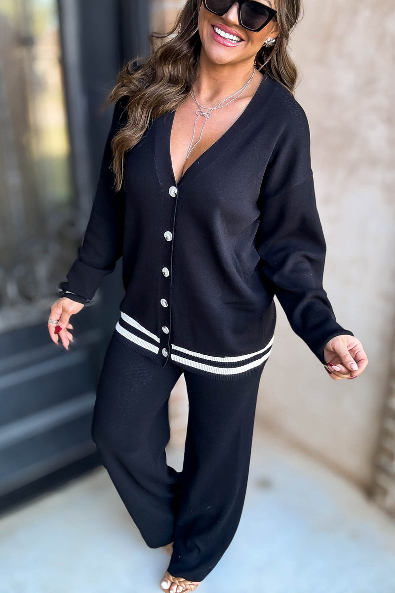 Knit Black Sweater Pants
