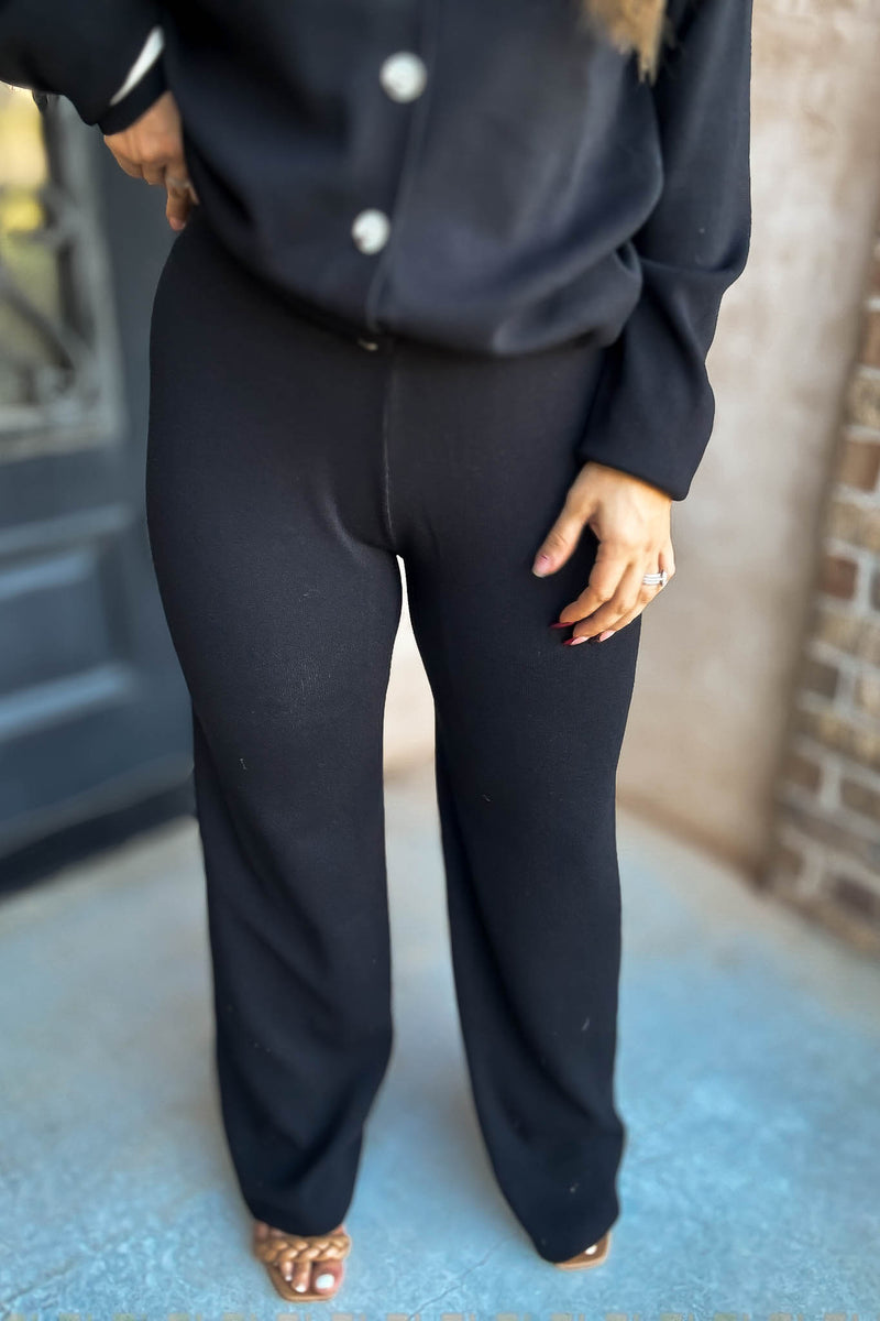 Knit Black Sweater Pants