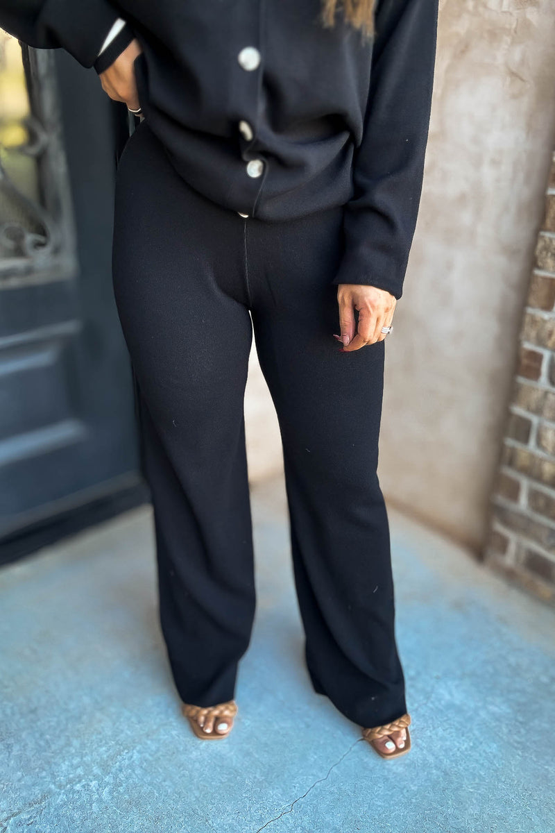 Knit Black Sweater Pants