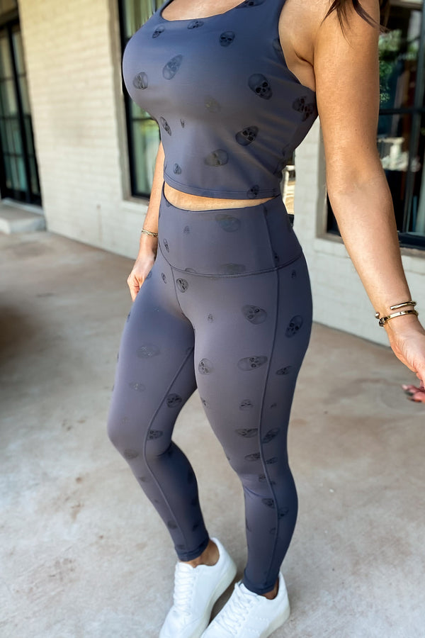 Skull Print High-Waisted Leggings
