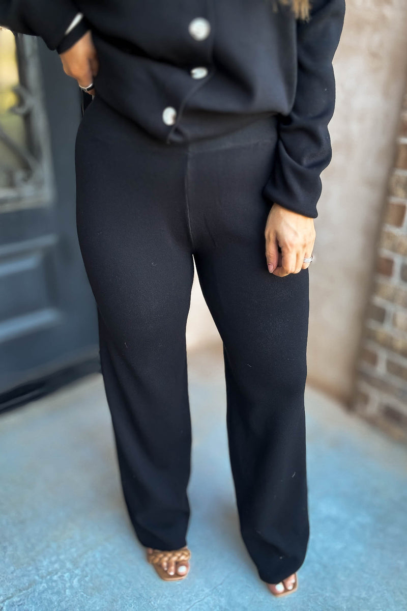 Knit Black Sweater Pants