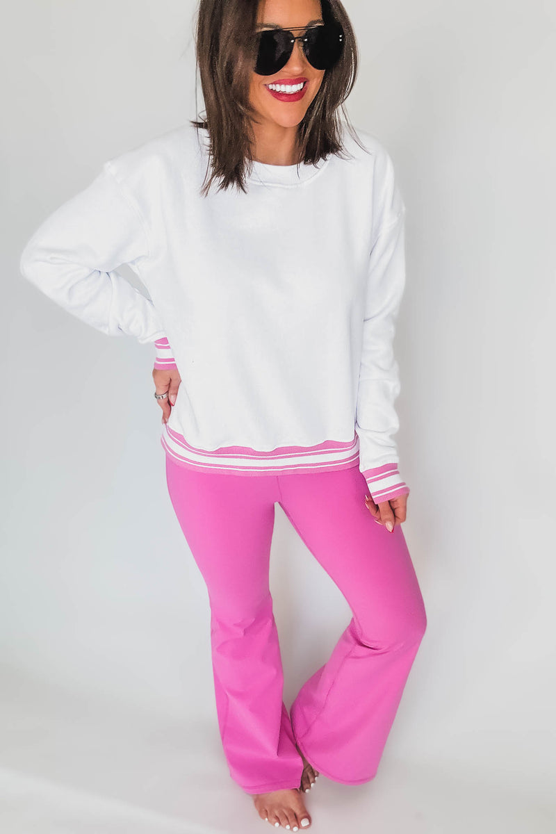 Contour Seam Pink Flared Leggings