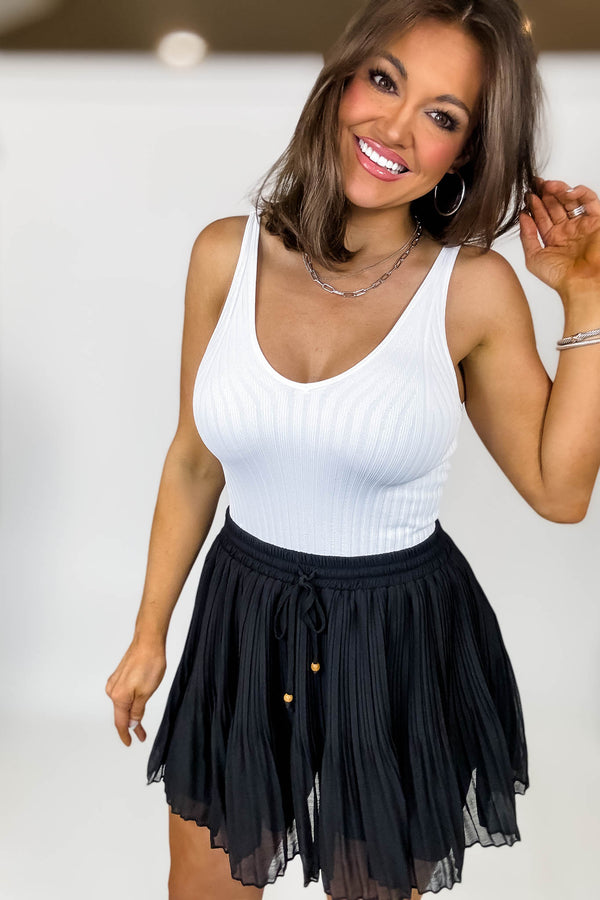 White Wide Ribbed Tank Top