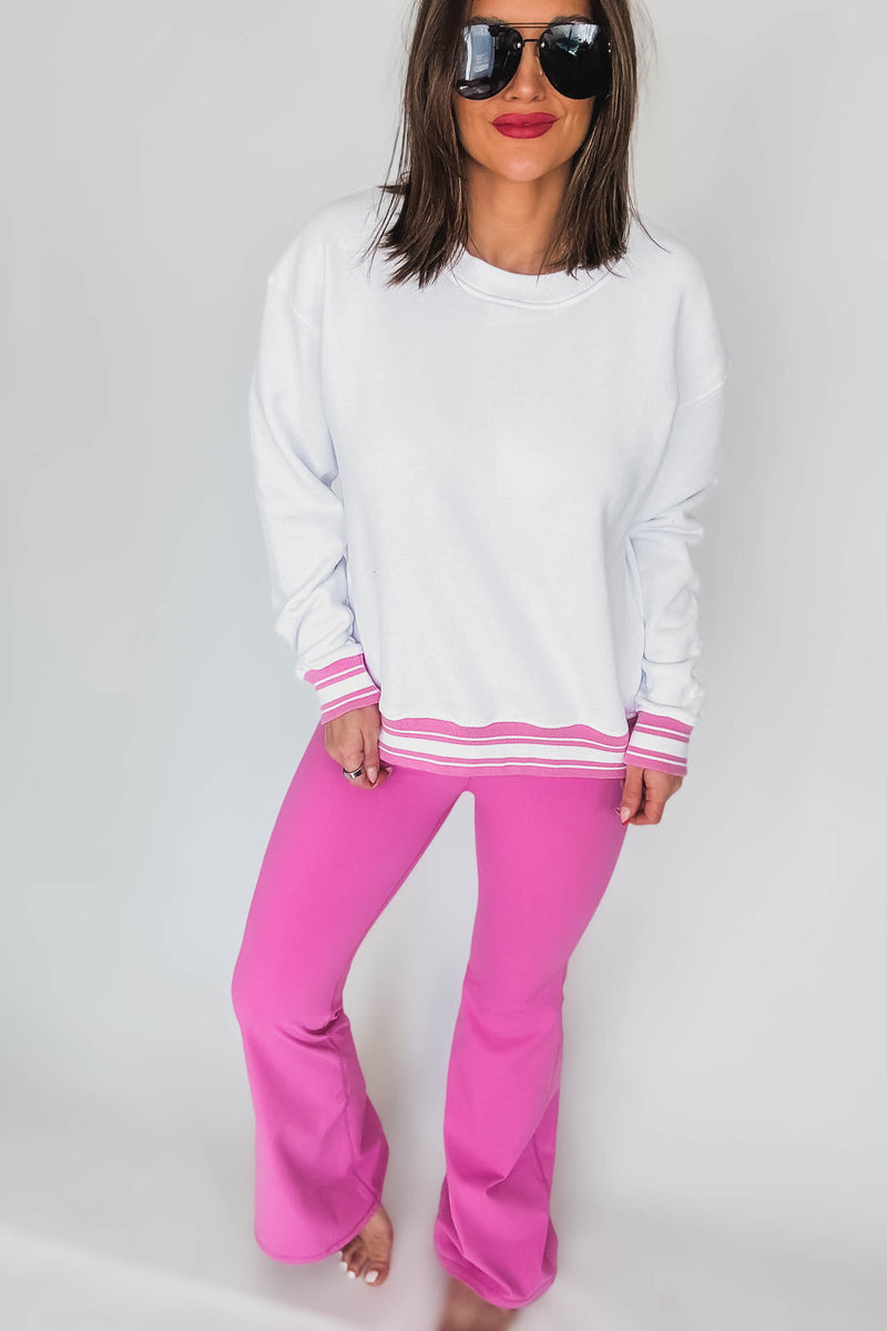 Contour Seam Pink Flared Leggings