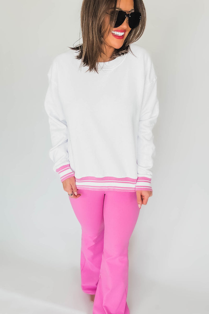 Contour Seam Pink Flared Leggings