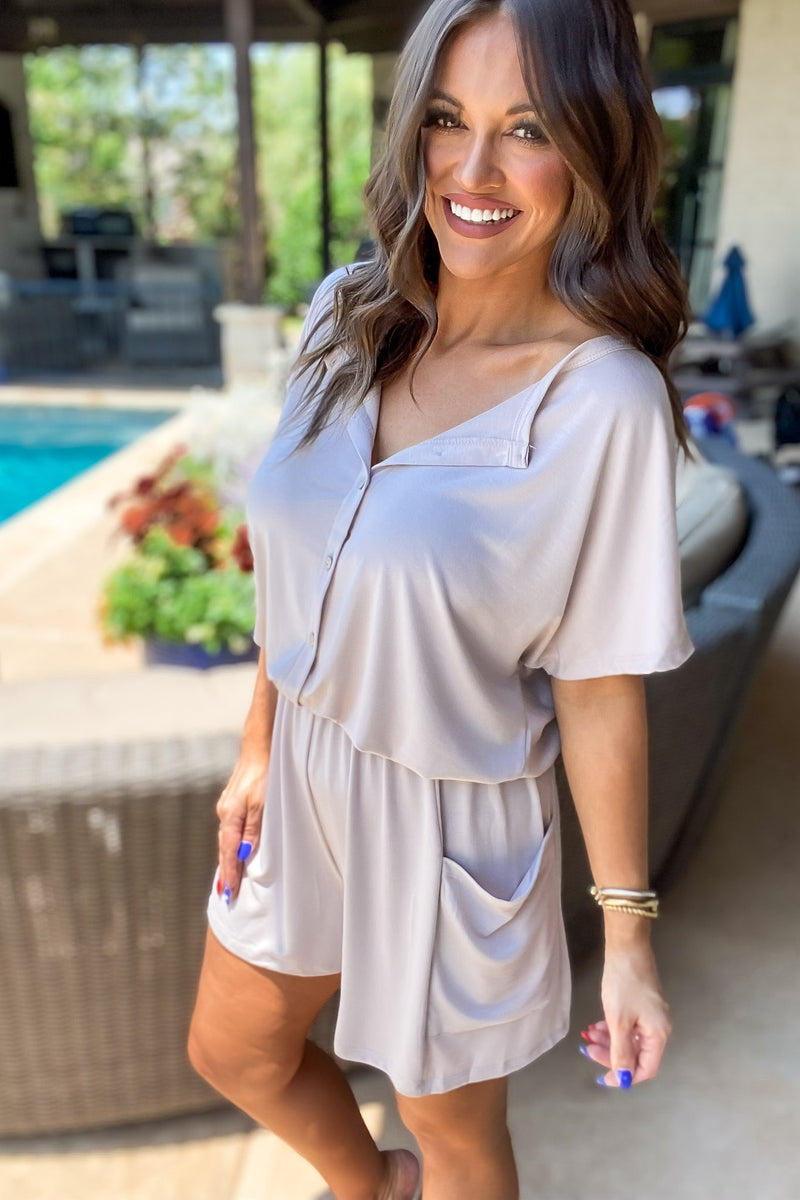 Subtle Statement Beige Romper