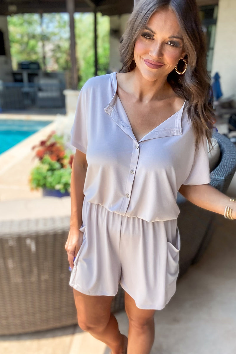 Subtle Statement Beige Romper
