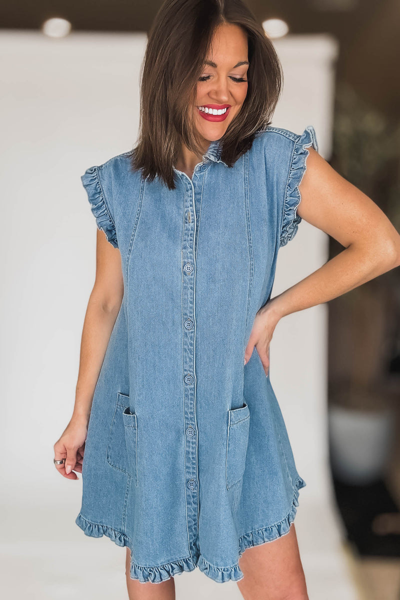 Olivaceous Brooke Denim Dress