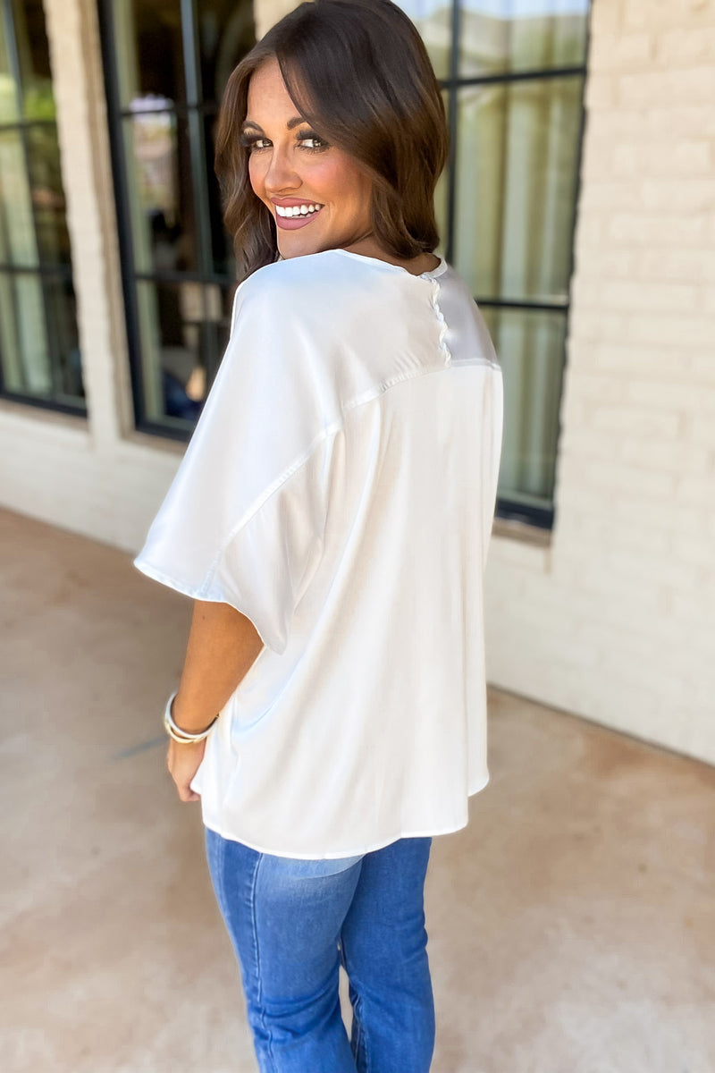 Solid Satin Boxy Top