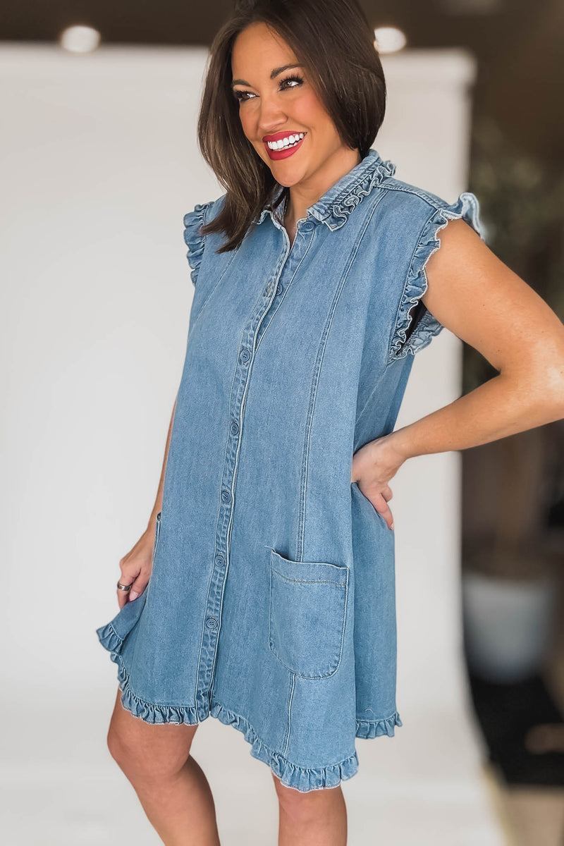 Olivaceous Brooke Denim Dress