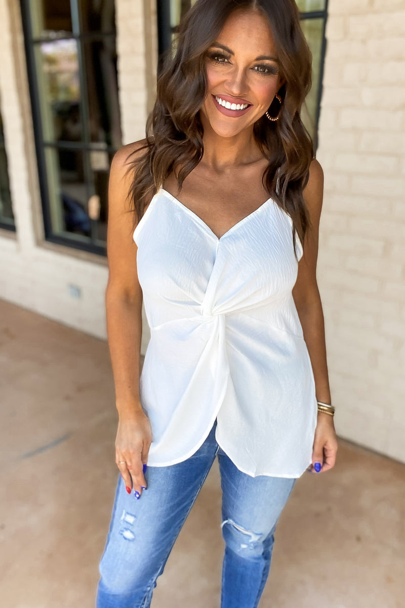 Solid Front Twist Cami
