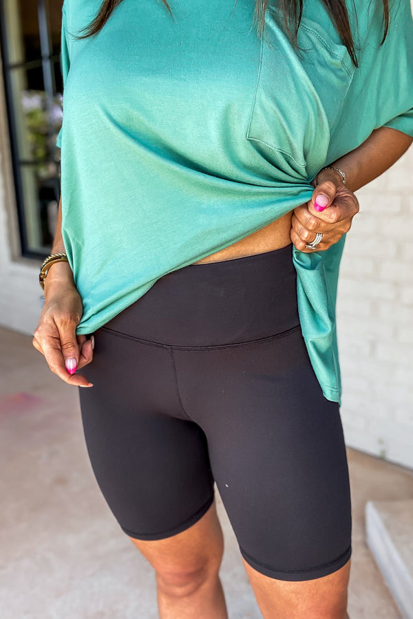 Never A Dull Moment Highwaisted Black Bike Shorts